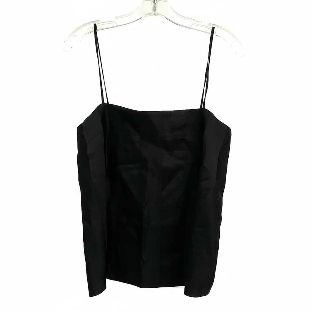 Jenni Kayne Black Margot Cami Linen-Viscose Tank | S Regular